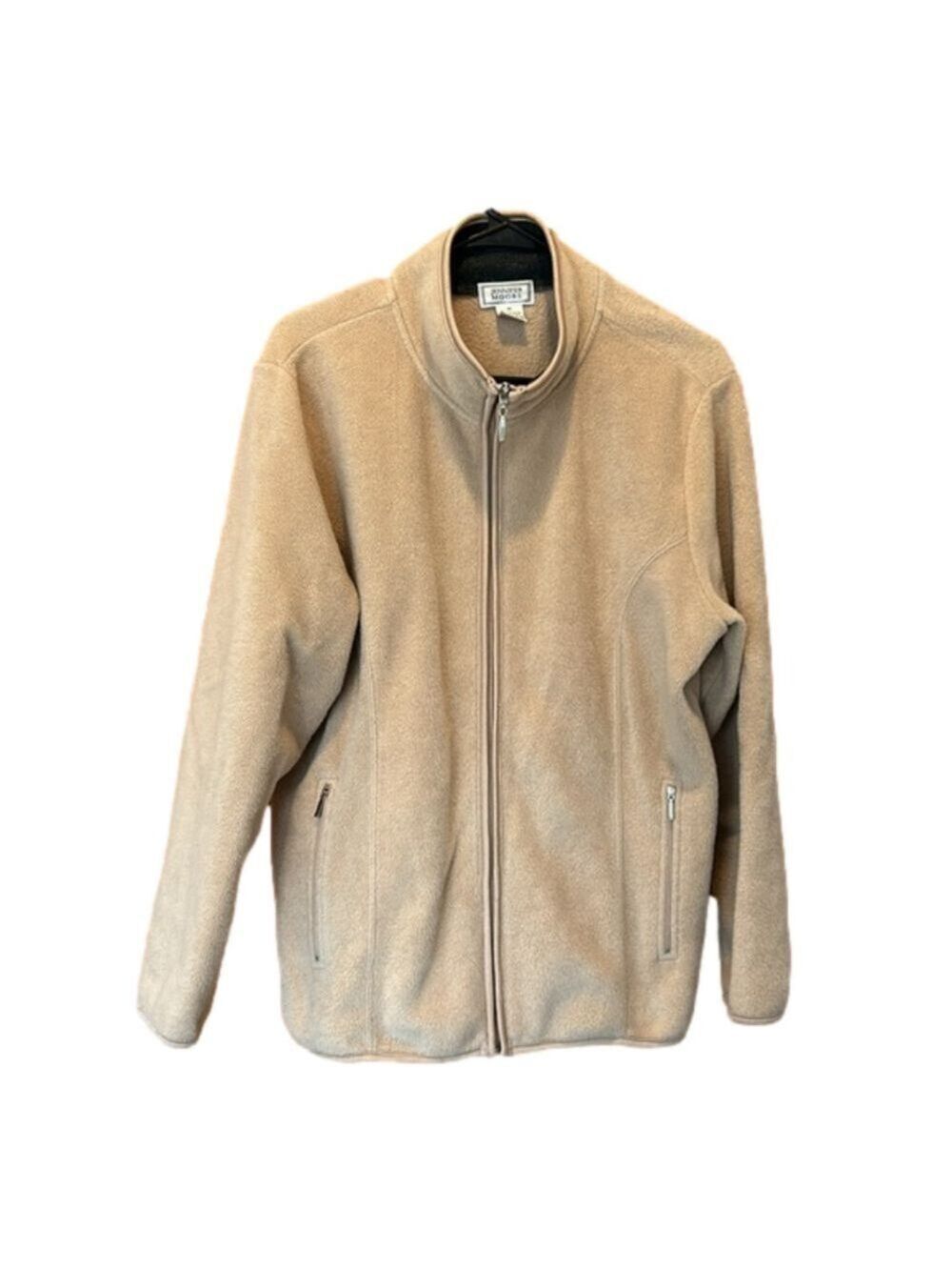 Jennifer Moore Tan Fleece Zip Up Sweatshirt Size Medium